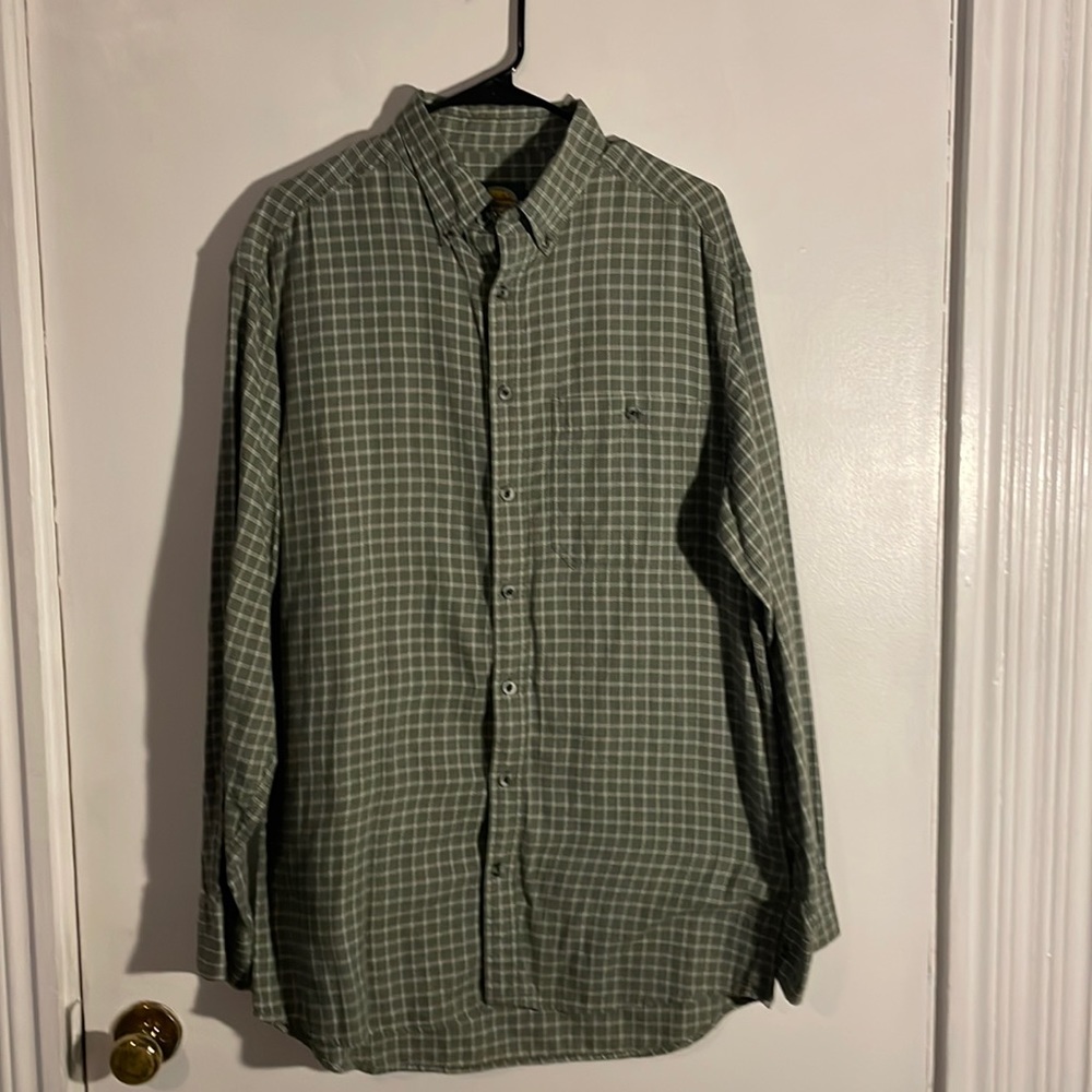 Cabela’s Outdoor Wear - green robust cotton shirt - M